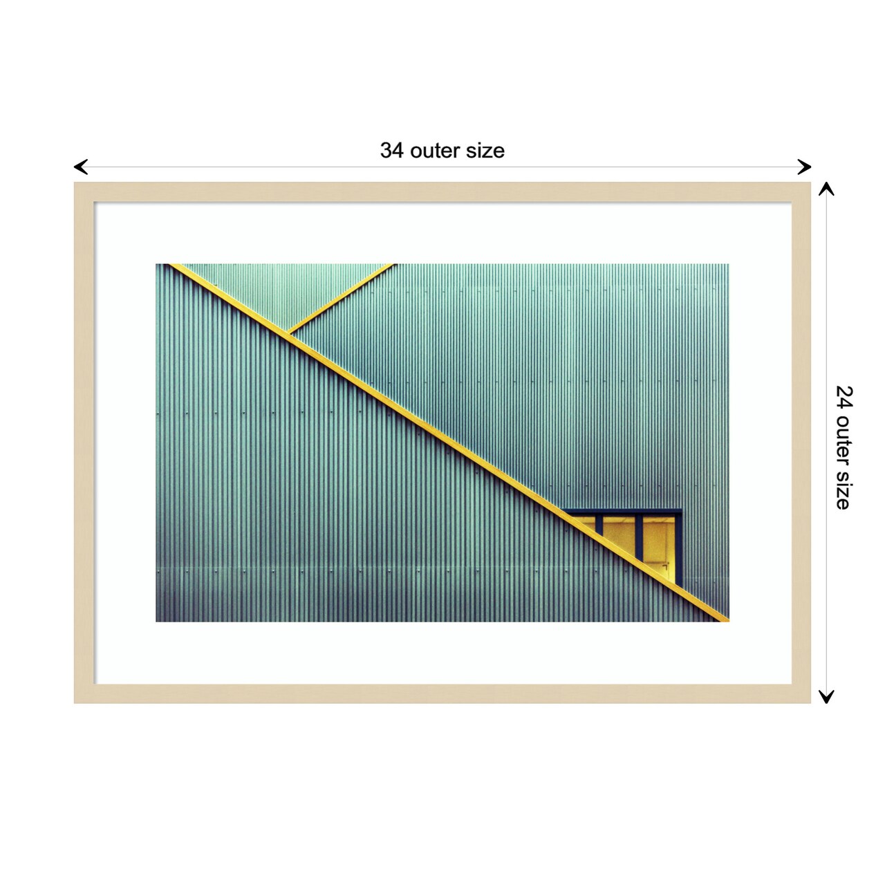 Stairs and Yellow Door by Jan Niezen Wood Framed Wall Art Print